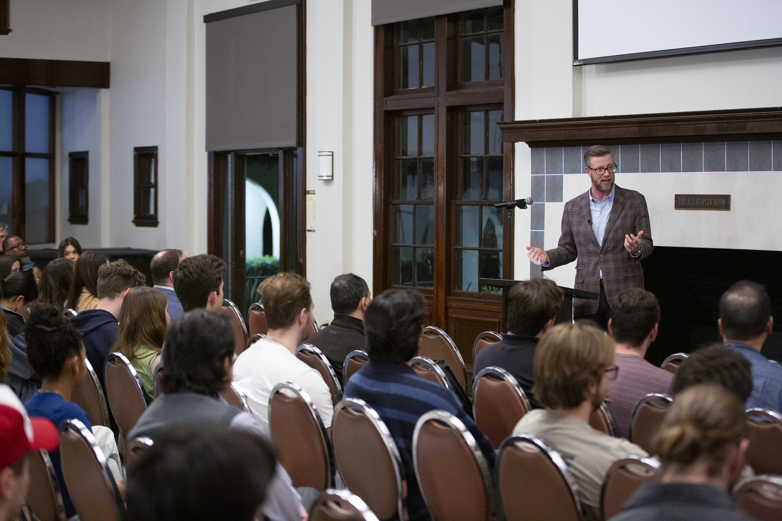 Jason Thacker giving lecture