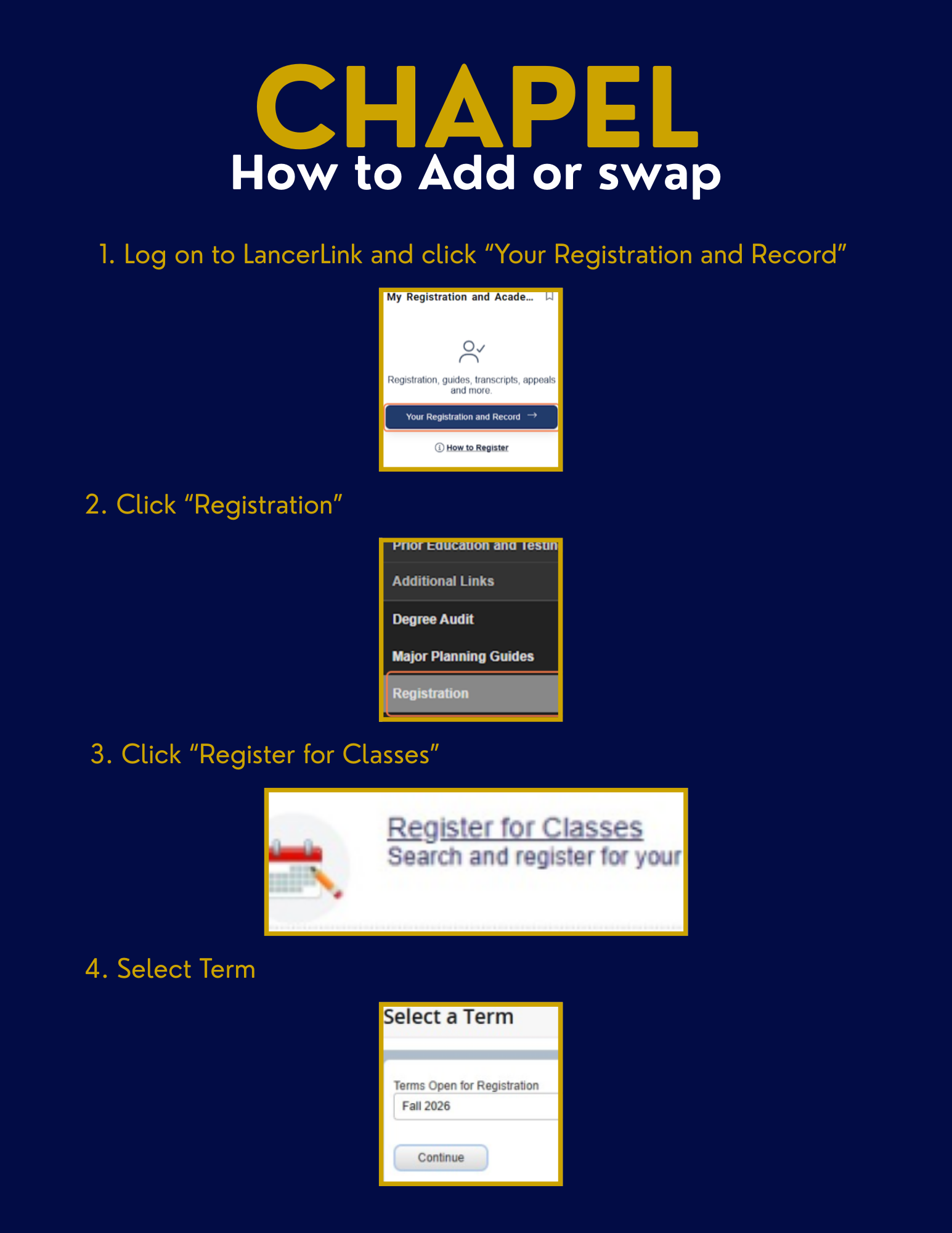 How to Add/Swap Chapel Pg 1