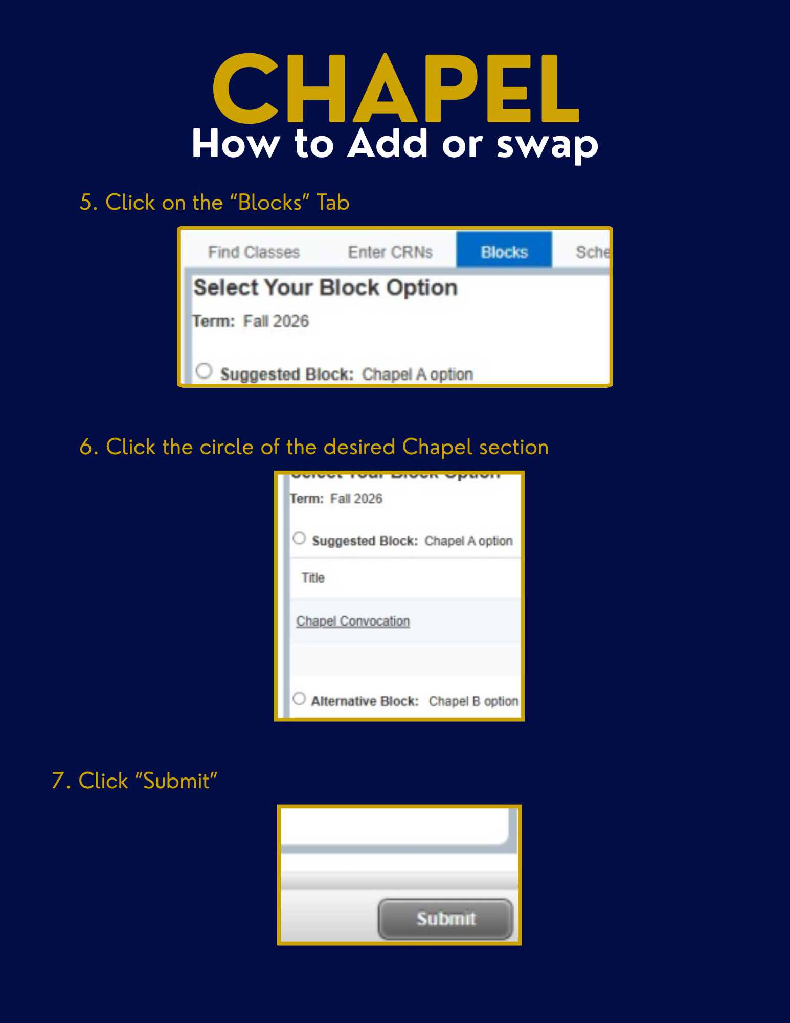 How to Add/Swap Chapel Pg 2
