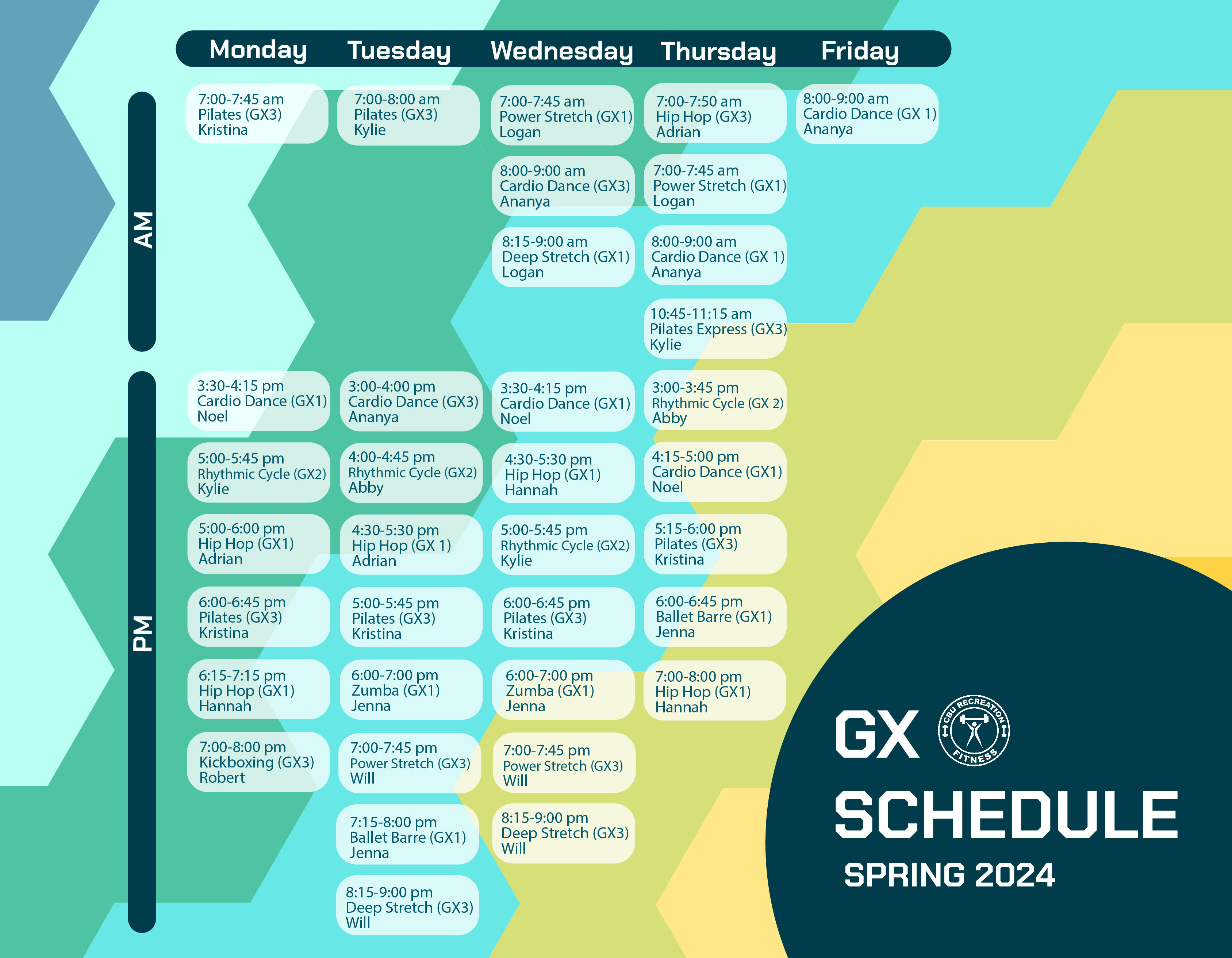 GX Schedule