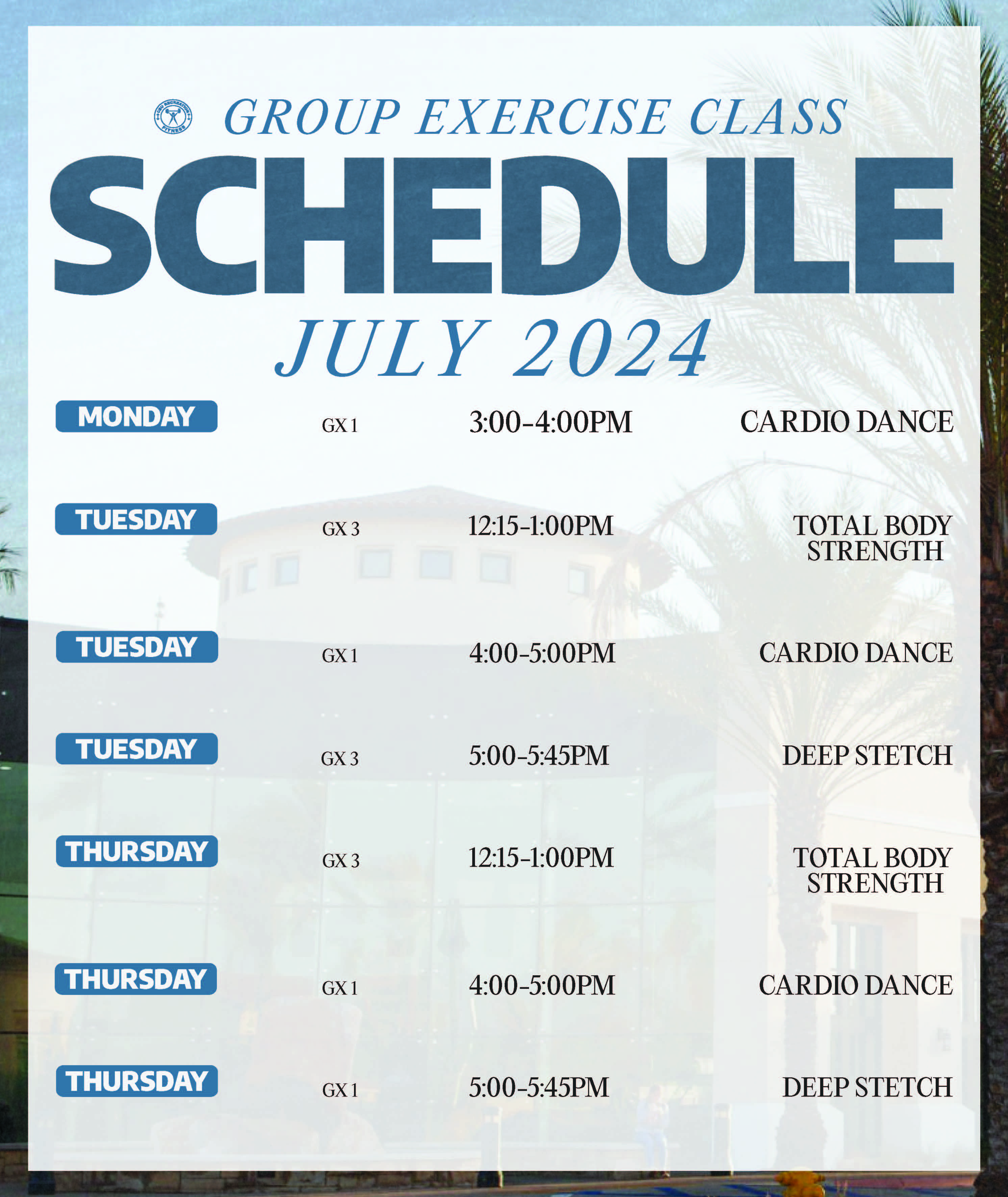 july schedule