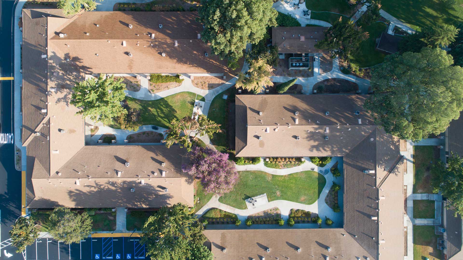 Aerial view of CBU living areas