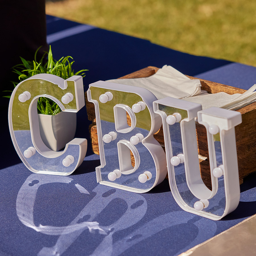 CBU Logo on table