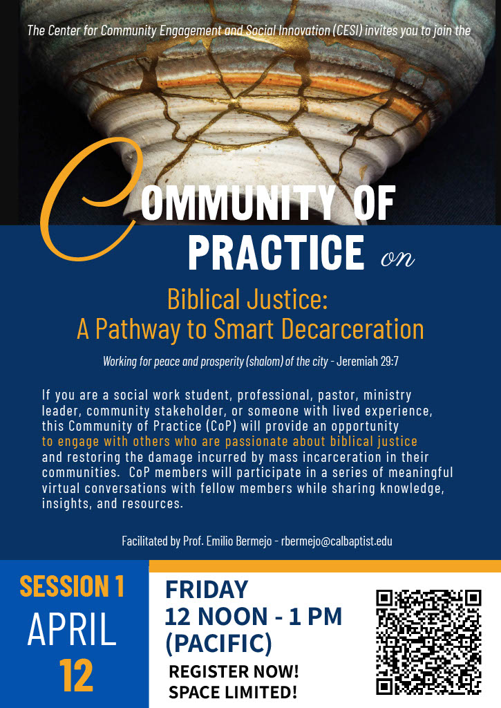 Flyer for Community of Practice on Biblical Justice: A Pathway to Smart Decarceration