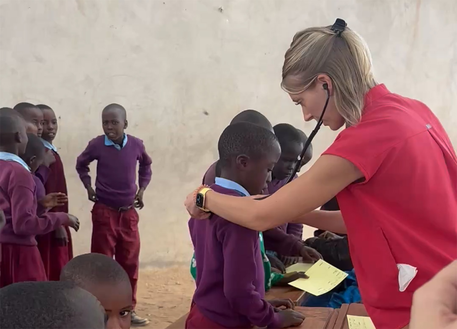 CBU Nursing students working with children