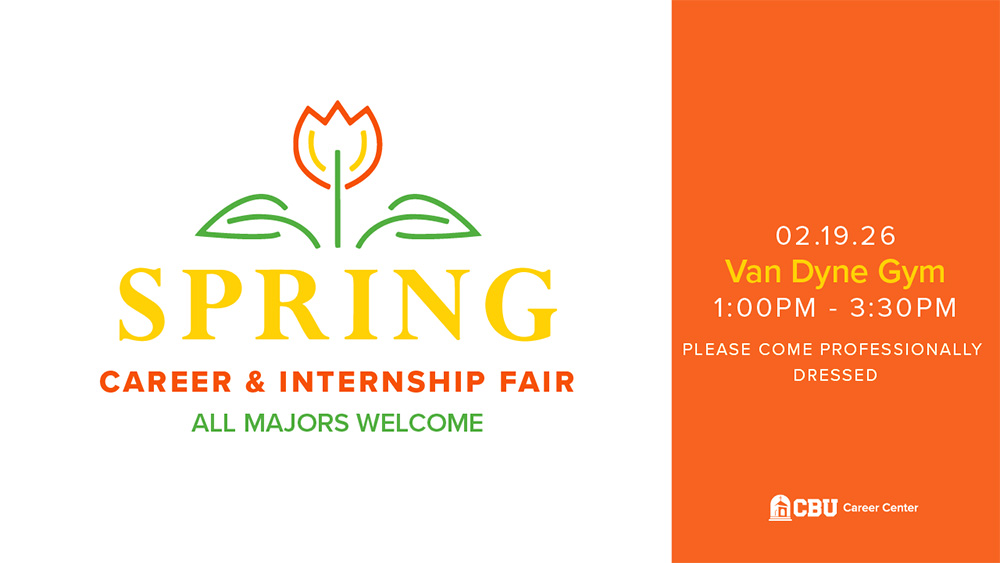 Spring Career & Internship Fair – Feb. 19 | 1:00–3:30 PM | Van Dyne Gym