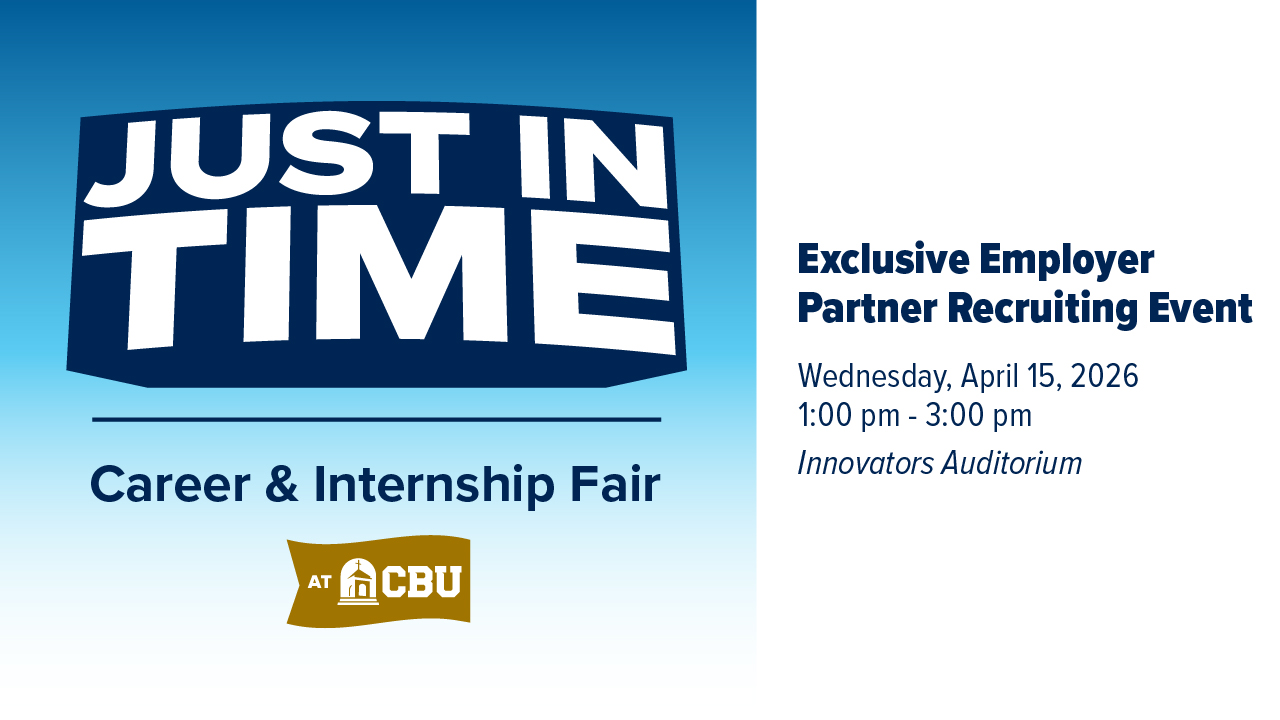 Just in Time Career and Internship Fair — April 15 | 1-3 p.m. | Innovators Auditorium