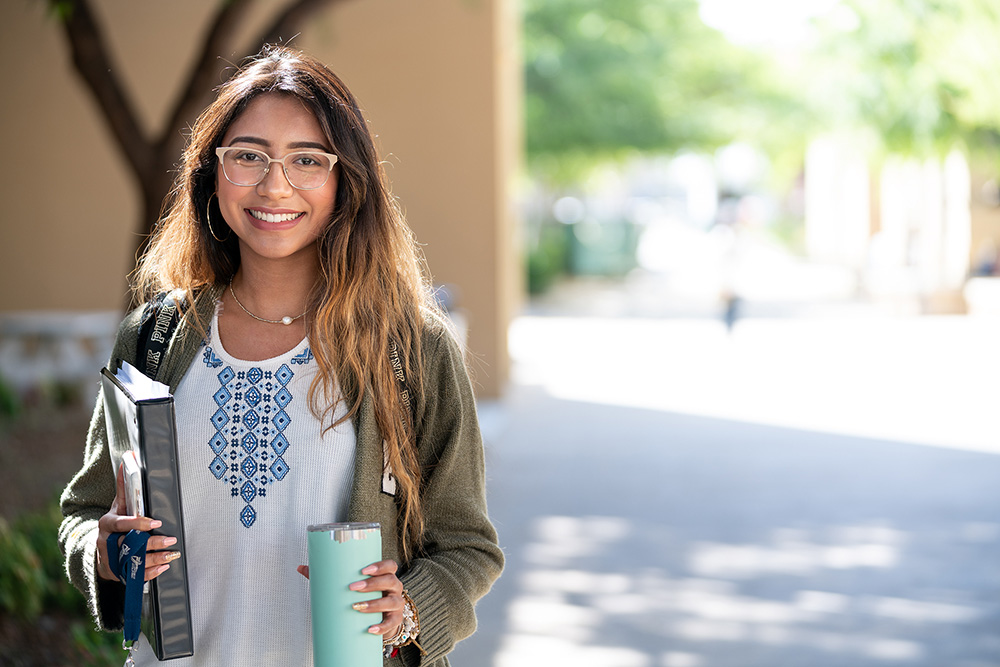 CBU Student on campus