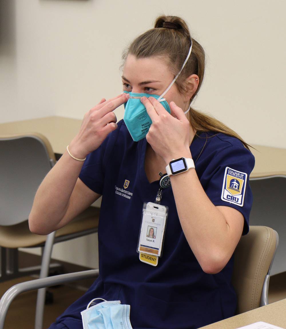 CBU nursing students fit tested for N95 masks