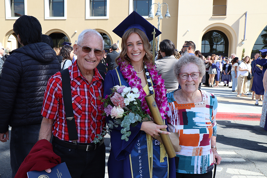 A graduate following commencement
