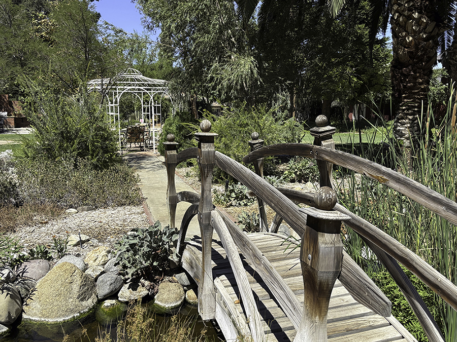 walking bridge in garden