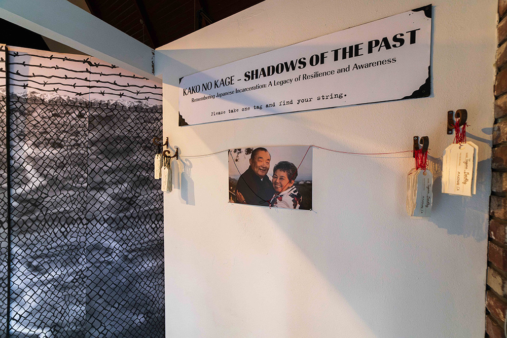 Wall with photo of grandparents