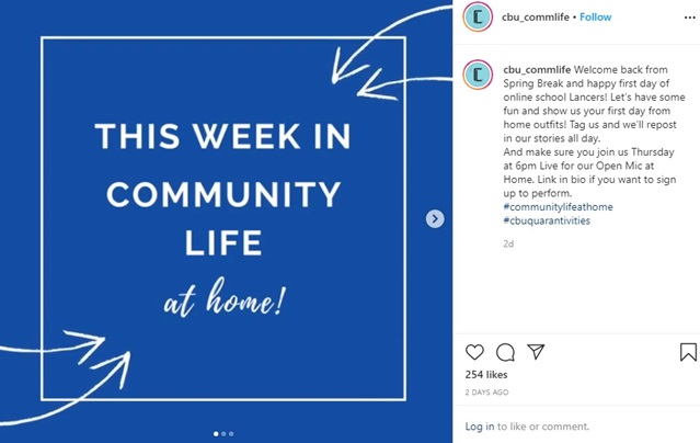 CBU community staying connected through social media