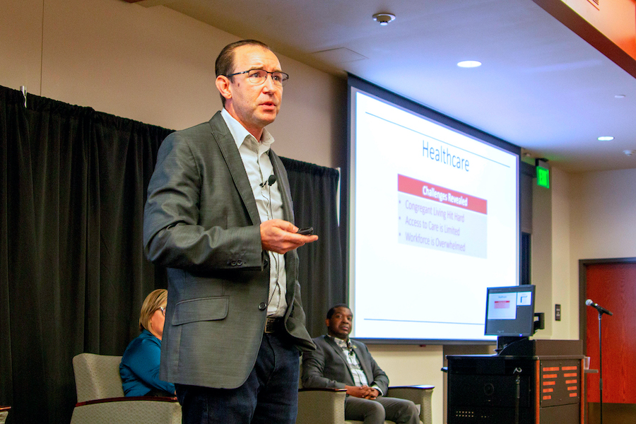 a speaker at the lecture event