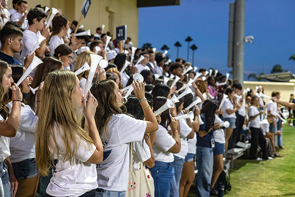 Students at game