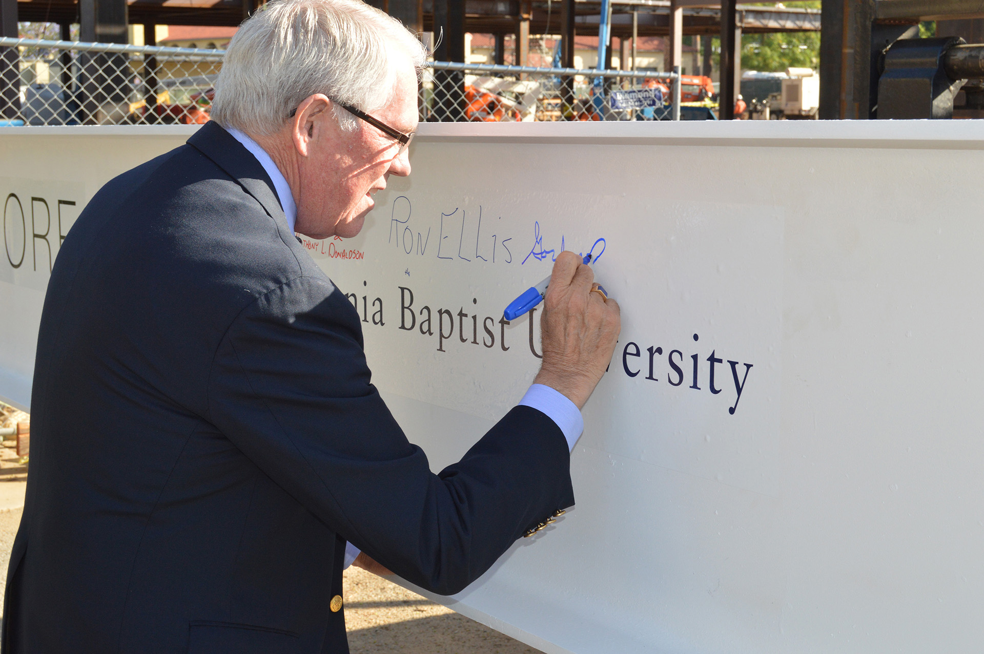 Final steel beam hoisted into place at the new Gordon and Jill                       Bourns College of Engineering