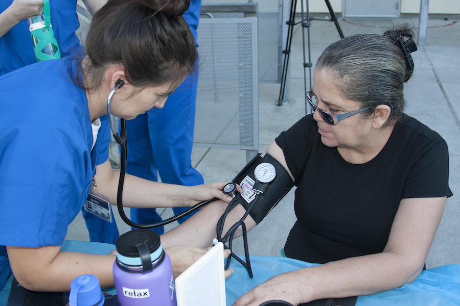 California Baptist University students and faculty offered their clinical and educational assistance at a free community health clinic hosted at Arlanza Elementary School on Sept. 30. 