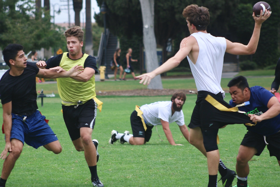 flag football players on the field