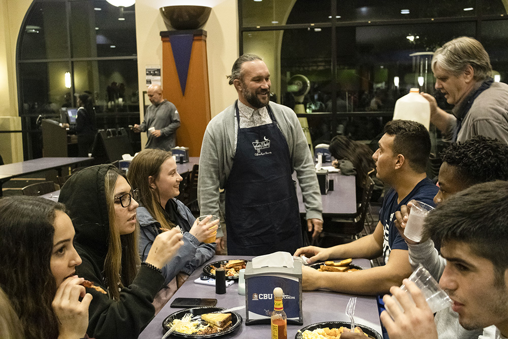 CBU students take advantage of a late-night breakfast during finals week