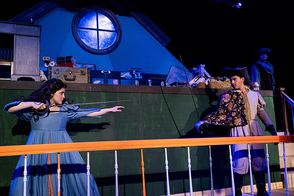 two actors playing sword fight