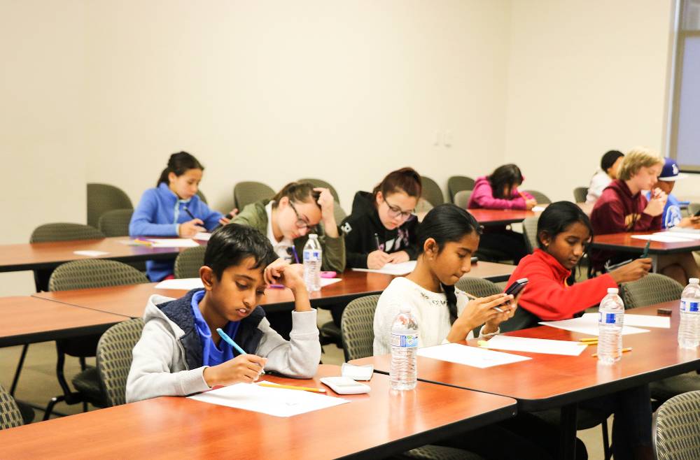 More than 150 middle school students from the Riverside and San                       Bernardino counties gathered at California Baptist University to compete in the                       regional MATHCOUNTS competition on Feb. 17. 