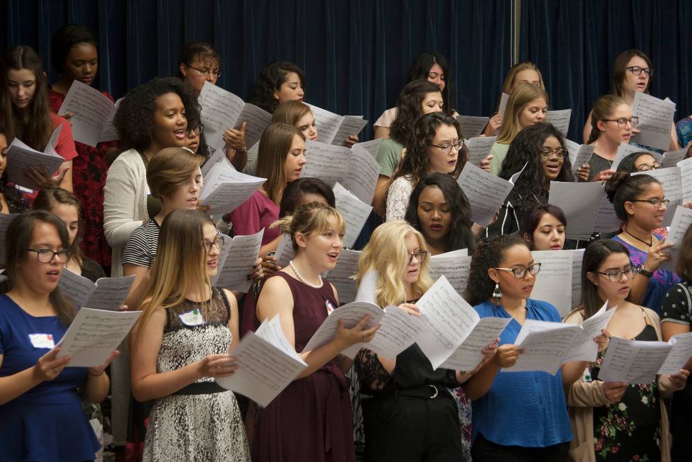 A week before the fall semester begins at California Baptist                       University, nearly 450 students involved in various music ensembles already are                       on campus for Rehearsal Camp, prepping for a busy academic year.