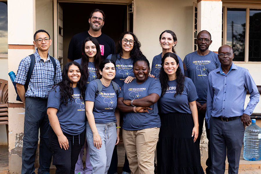group smiling at camera