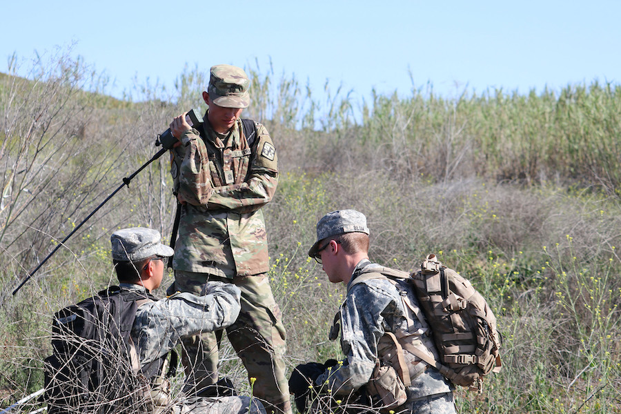Cadets in the Army ROTC at California Baptist University                       participated in intensive training exercises held at Camp Pendleton on April                       12-15. The training included tactical scenarios such as an ambush,                       reconnaissance and a squad or platoon attack. 