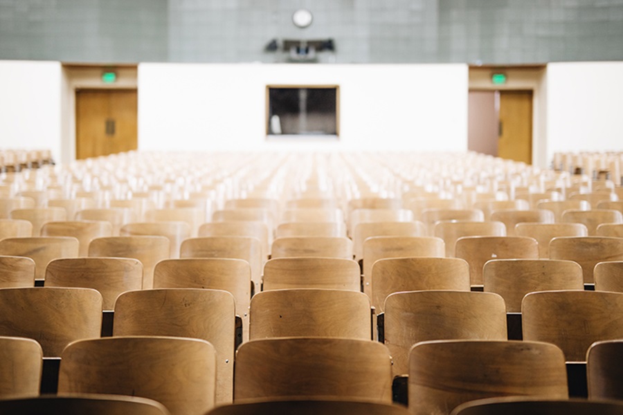 Seminar location with rows of seats