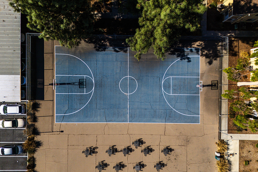 The Colony Basketball court Aerial Shot