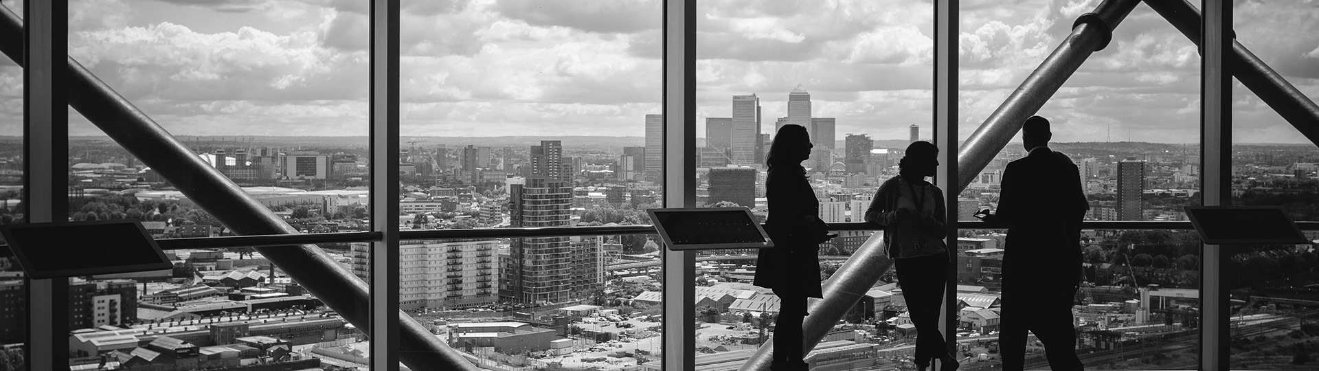 People standing by window