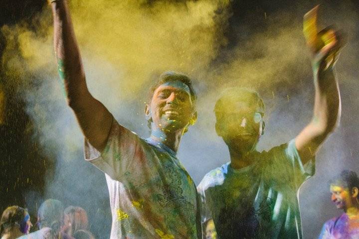 CBU students participating in a color run