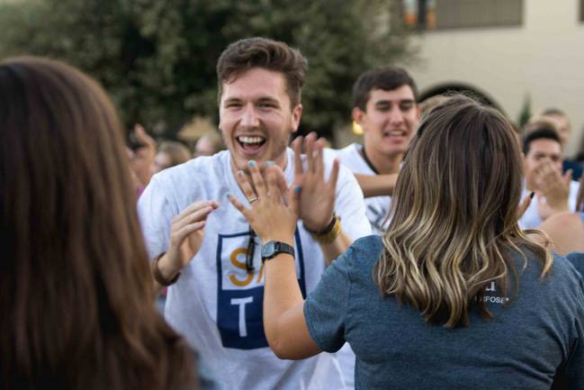 Smiling CBU students at welcome weekend