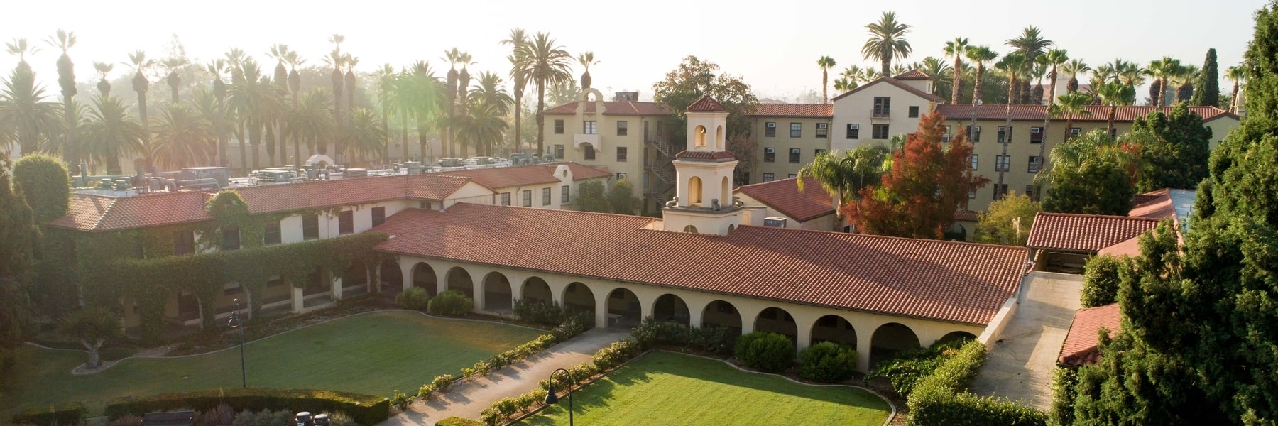 Aerial view of buildings on the CBU campus